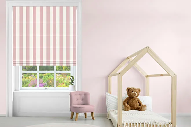 Roman blinds with UV protection