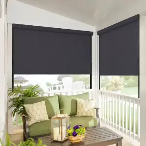 Outdoor sun-blocking roller blinds