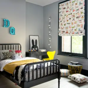 Fabric Roman blinds for bedroom